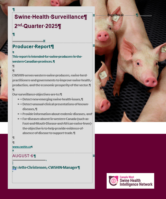 Report for Producers 2nd Quarter 2025 ready for distribution by Pork Organizations
